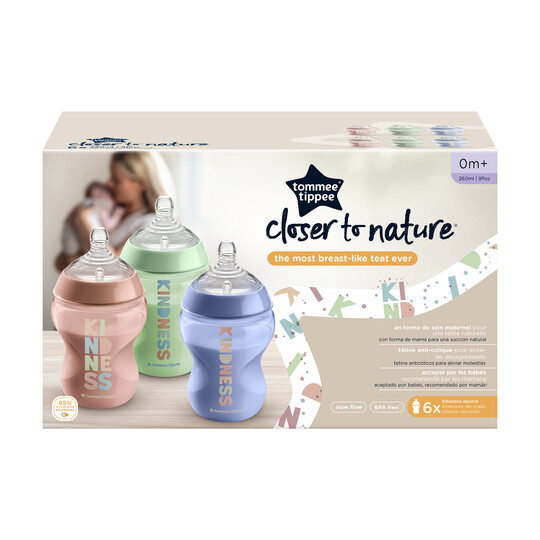 Tommee Tippee Closer to Nature 6 x 260ml Decorative Bottle image number 3